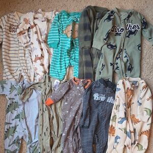 LOT of 10 Mixed Baby Boys Sleepers Bundle